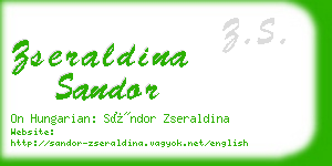 zseraldina sandor business card